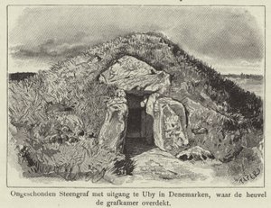 Burial mound covering an intact stone tomb, Uby, Denmark  af Dutch School