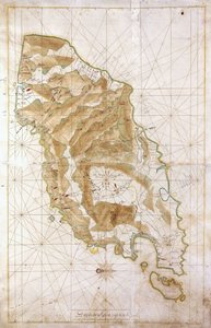 Kort over øen Timor, ca. 1760 af Dutch School
