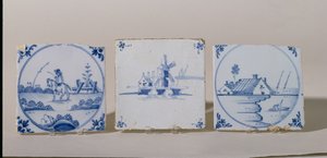 Delft Tiles, ca. 1750-1800 (lertøj) af Dutch School