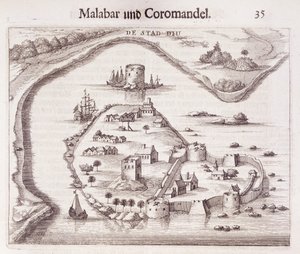 Hollandsk fort på Malabars kyst, Østindien af Dutch School