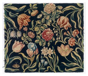 Foldeskærm med blomstertapetpaneler, muligvis lavet i Holland af Dutch School