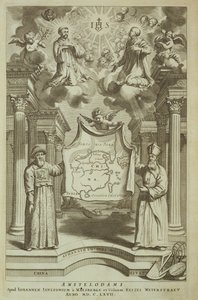 Frontispice til Kina Illustreret af Athanasius Kircher (1601-80) 1667 af Dutch School