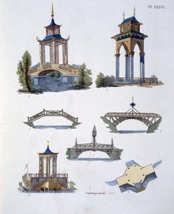 Havedekorationer, fra Magazine of Garden Gems af G. van Laar, udgivet 1802