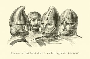 Helmets of the late 11th and early 12th Century  af Dutch School