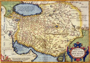 Kort over Persien, fra Theatrum Orbis Terrarum, pub. af Abraham Ortelius (1527-98) Antwerpen, ca. 1590