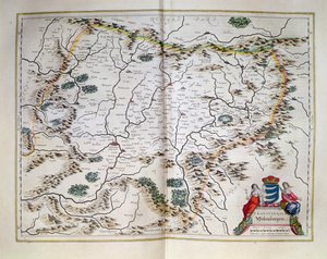 Kort over Transsylvanien, fra et atlas, Amsterdam, 1657