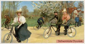 Mænd og kvinder på cykel af Dutch School