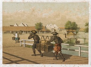 Indfødte portører med bagage, Hollandsk Ostindien af Dutch School