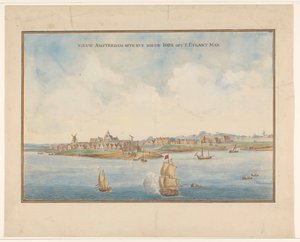 New Amsterdam og Manhattan, ca. 1660 af Dutch School