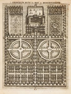 Palace of Honsholredyk, fra The Dutch Gardener af Johann van der Groen, udgivet 1699 af Dutch School