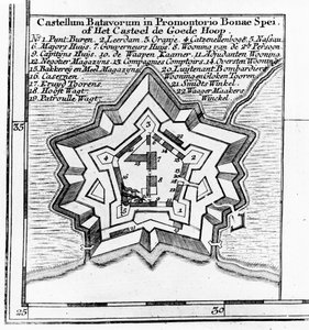 Plan over det Bataviske Slot, Kap det Gode Håb c.1803-1806 af Dutch School