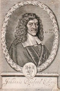 Portræt af John Playford (1623-86) graveret af Frederick Hendrick van Hove (ca. 1628-98) (gravering) af Dutch School