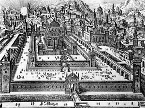 Rekonstruktion af Salomons tempel, ca. 1700 af Dutch School