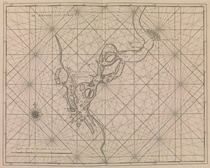 Indsejlingen til Surat, ca. 1726 (tryk) af Dutch School