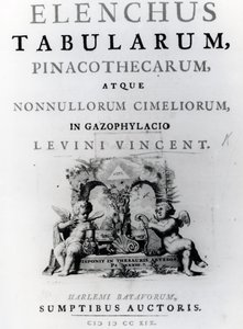 Titelside for liste over tabeller af Levine Vincent, udgivet 1719