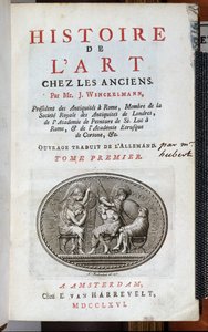 Titelside til History of Art Among the Ancients af Johann Joachim Winckelmann (1717-68), udgivet Amsterdam, 1766 af Dutch School