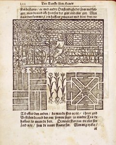 Træning og plantning i haven, fra Den hollandske gartner, af Johann van der Groen, udgivet 1699 af Dutch School