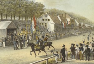 Trotting race for the Golden Whip, Leeuwarden, 24 July, 1830  af Dutch School