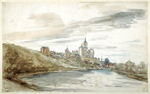 Udsigt over Cleves, slutningen af det 17. århundrede (pen og brunt blæk med akvarel og kropsfarve på papir) af Dutch School