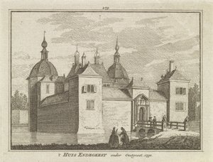 Udsigt over Endegeest Castle, Oegstgeest, Holland af Dutch School