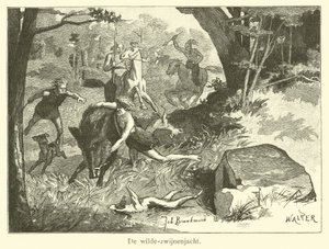 Wild boar hunt  af Dutch School
