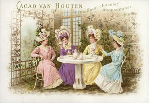Kvinder i haven, drikker chokolade