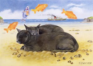 Fish Dreams, 1997 (akryl på lærred) af E.B. Watts