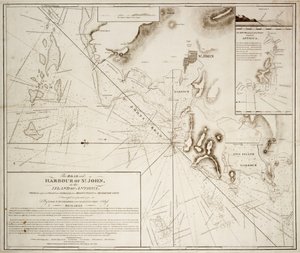 John på øen Antigua, hvor vejen og havnen ligger. af E.H. Columbine