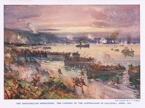 Dardanellernes operationer: Australiernes landgang i Gallipoli, april 1915