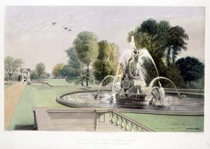 St. George and the Dragon Fountain, Holkham, pub. af Thomas McLean (litho)