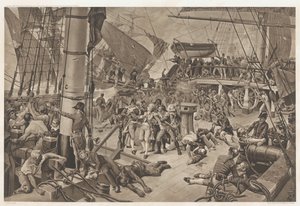 Søslaget ved Trafalgar, 1805 Battle of Trafalgar (titel på objekt) af E. Albert and Co.