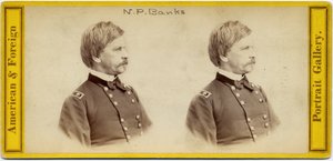 Nathaniel Prentice Banks (1816-94), amerikansk politiker og general i Unionens hær (stereofoto)