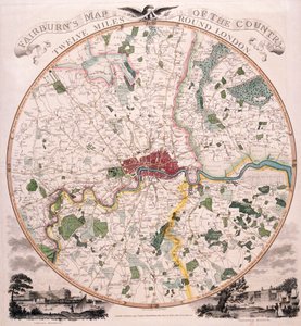 Kort over London, 1798 af E Bourne