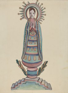 New Mexico, "Bulto", polykrom træfigur