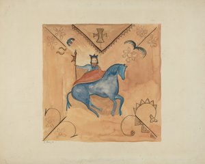 St. George malet på hjorteskind, 19351942.