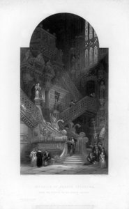Burgos-katedralens indre, 1800-tallet. af E. Challis