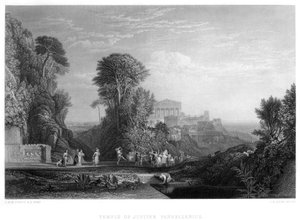 Jupiter Panhellenius tempel, 1800-tallet af E. Challis