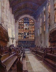 Eton: Upper Chapel (farve litho) af E. D. Brinton