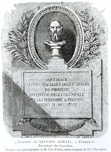 Salvino Armatis grav (d.1317), graveret af F. Simon, frontispice fra 