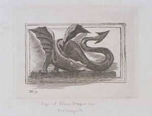 Sign of the Green Dragon Inn, Bishopsgate, London, 1871 af E Edwards