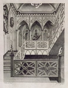 Trappe ved Strawberry Hill, graveret af J. Newton, fra 