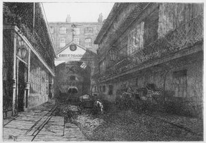 The Green Dragon Inn, Bishopsgate, City of London, 1871 af E Edwards