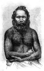 Australsk aborigin, 1886 af Etienne Antoine Eugene Ronjat