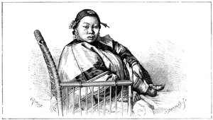 Kvinde med bundne fødder, Kina, 1800-tallet af Etienne Antoine Eugene Ronjat