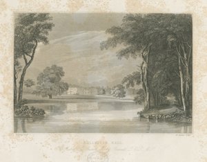Rolleston Hall: streggravering, nd [c 1840] af E Stalker