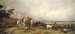 Høst i højlandet (akvarel på papir) af E. and Callcott A. W. Landseer