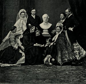 En kongelig familiegruppe, 10. marts 1863, c1897.