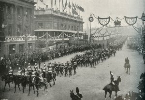 Naval Contingent krydser London Bridge til Southwark, London, 1897.
