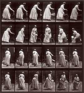 Animal Locomotion, plade 265: sekvens med en kvinde siddende, 1887 (fotomekanisk tryk) af Eadweard Muybridge