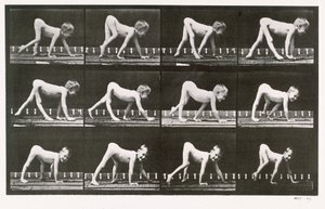 Handicappet dreng, der kravler, plade 539 fra "Animal Locomotion", 1887 af Eadweard Muybridge